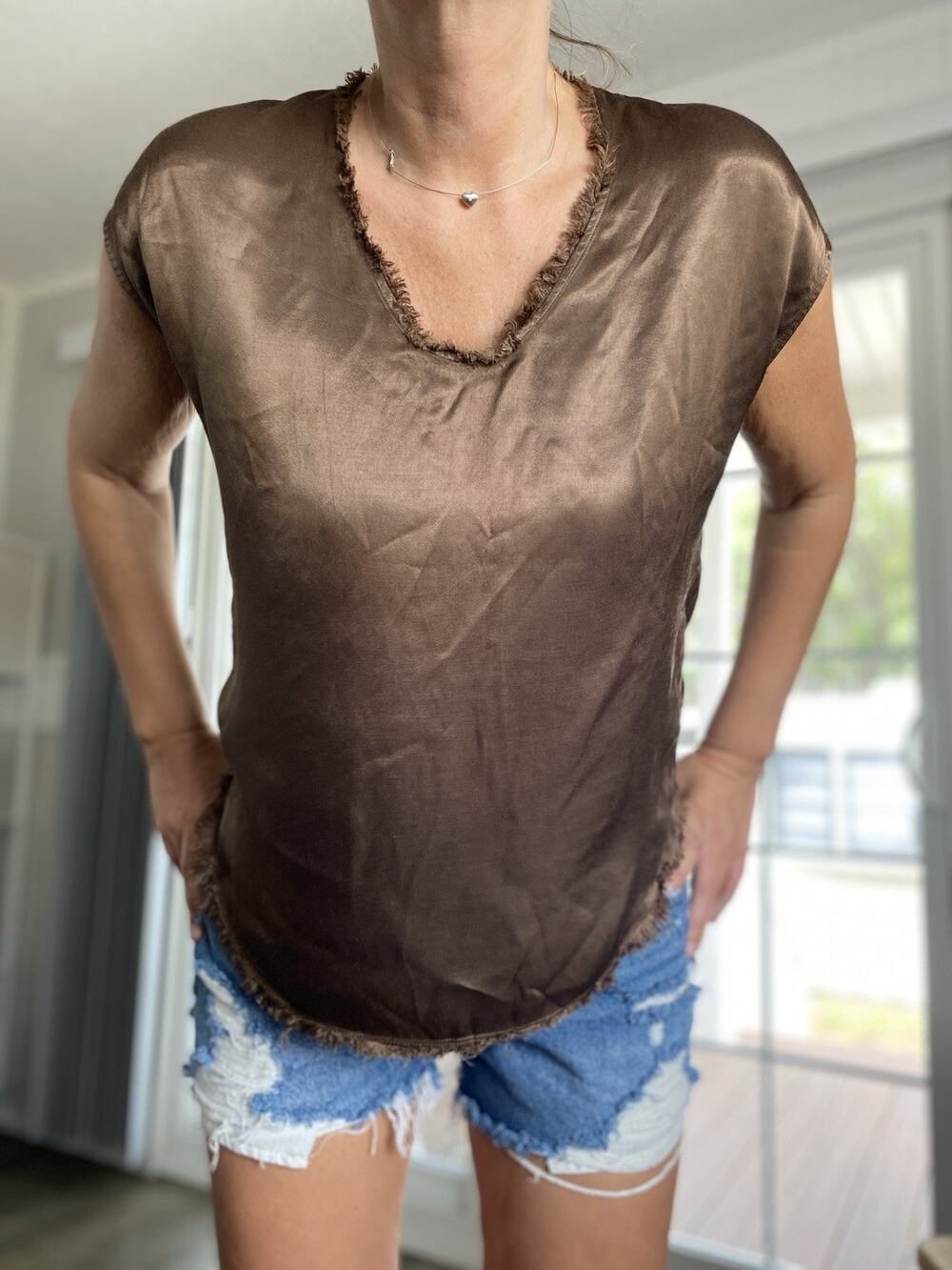 RAQUEL ALLEGRA Silk Shirt Blouse M